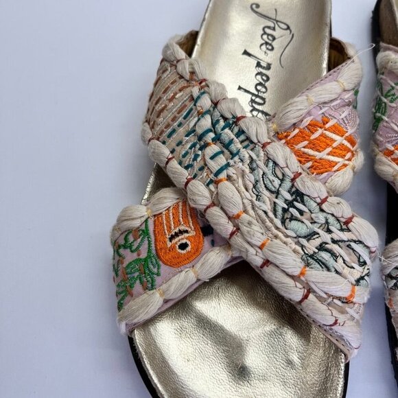Free People Women's Wildflowers Crossband Sandal Size 38.5 Multicolor - Picture 9 of 14